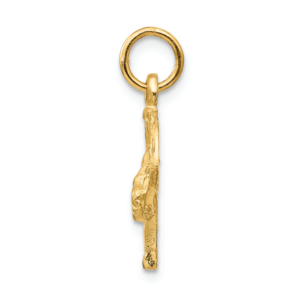 FJC Finejewelers 14k Yellow Gold Bright Cut Horse Head In Horseshoe Charm