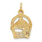 FJC Finejewelers 14k Yellow Gold Bright Cut Horse Head In Horseshoe Charm