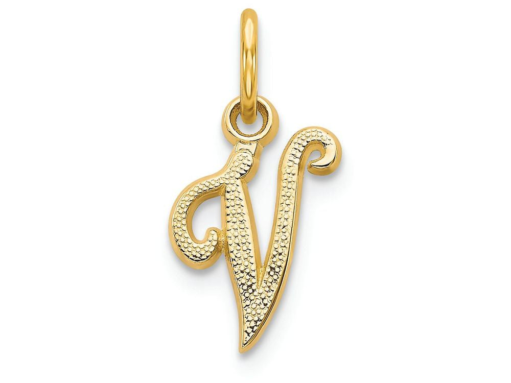 FJC Finejewelers 14k Yellow Gold Casted Initial V Charm