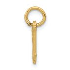FJC Finejewelers 14k Yellow Gold Solid Satin Bright-cut Fancy Initial W Charm