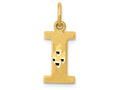 FJC Finejewelers 14k Yellow Gold Solid Satin Bright-cut Initial I Charm