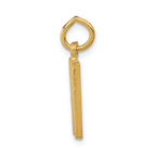 FJC Finejewelers 14k Yellow Gold Solid Satin Bright-cut Initial W Charm