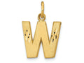 FJC Finejewelers 14k Yellow Gold Solid Satin Bright-cut Initial W Charm
