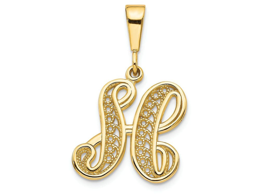 FJC Finejewelers 14k Yellow Gold Initial H Charm