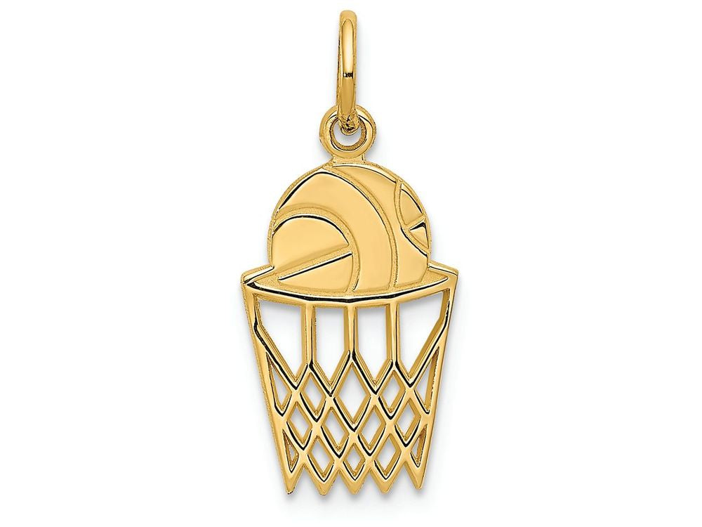 FJC Finejewelers 14k Yellow Gold Basketball In Net Charm