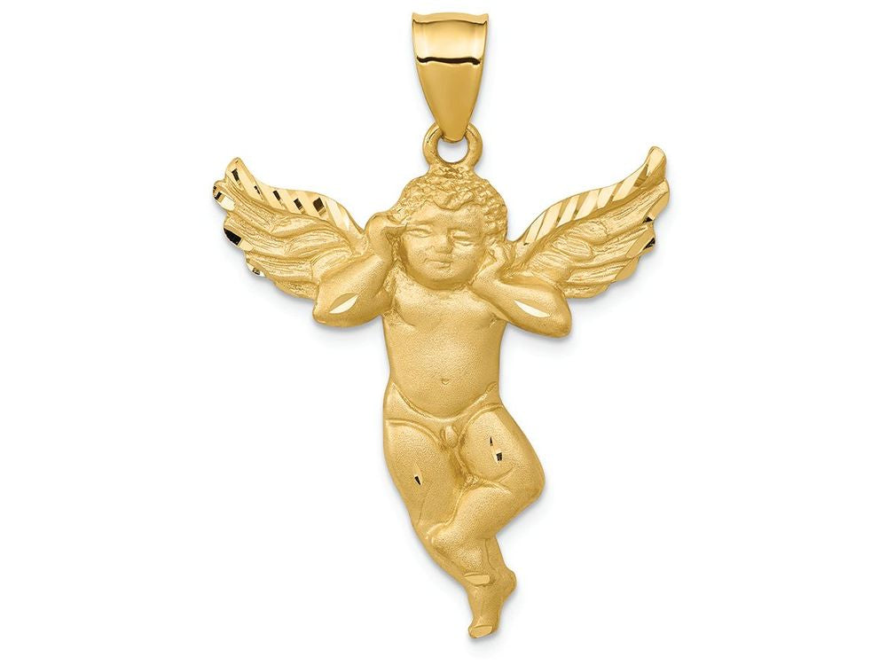 FJC Finejewelers 14k Yellow Gold Satin Angel Not Listening Charm