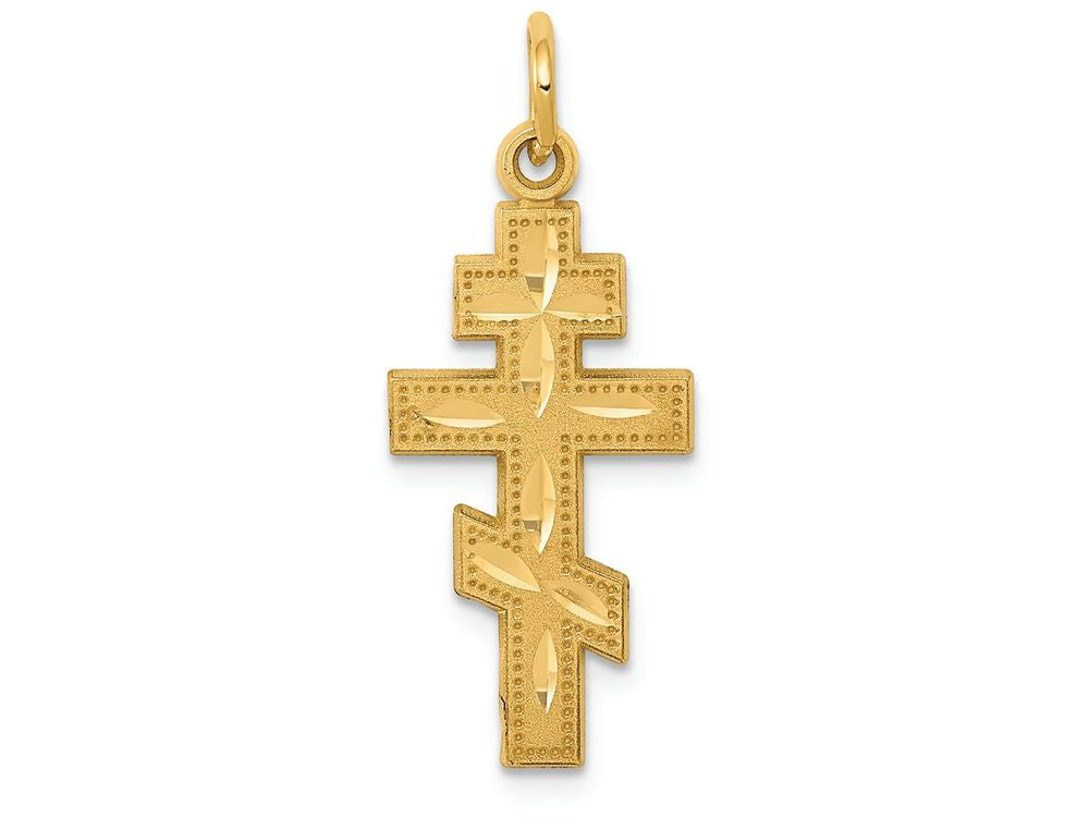 FJC Finejewelers 14k Yellow Gold Eastern Orthodox Cross Charm