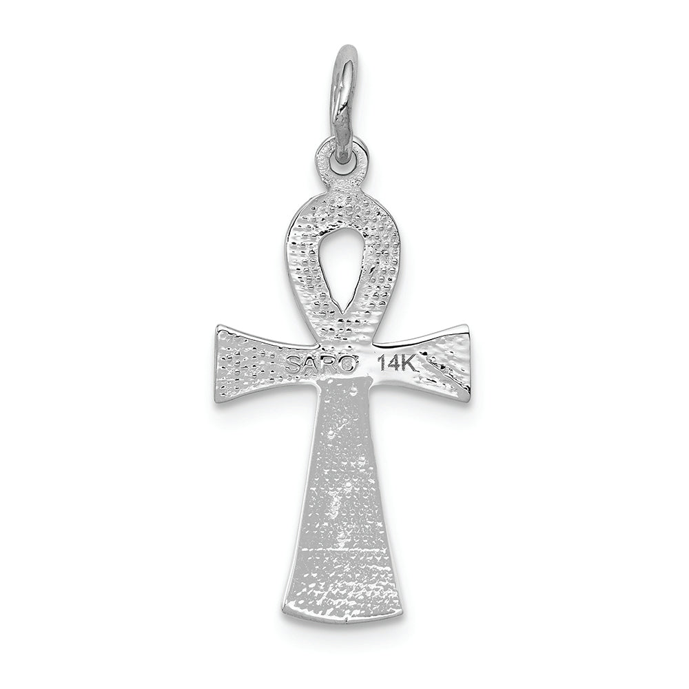 FJC Finejewelers 14k White Gold Ankh Cross Charm