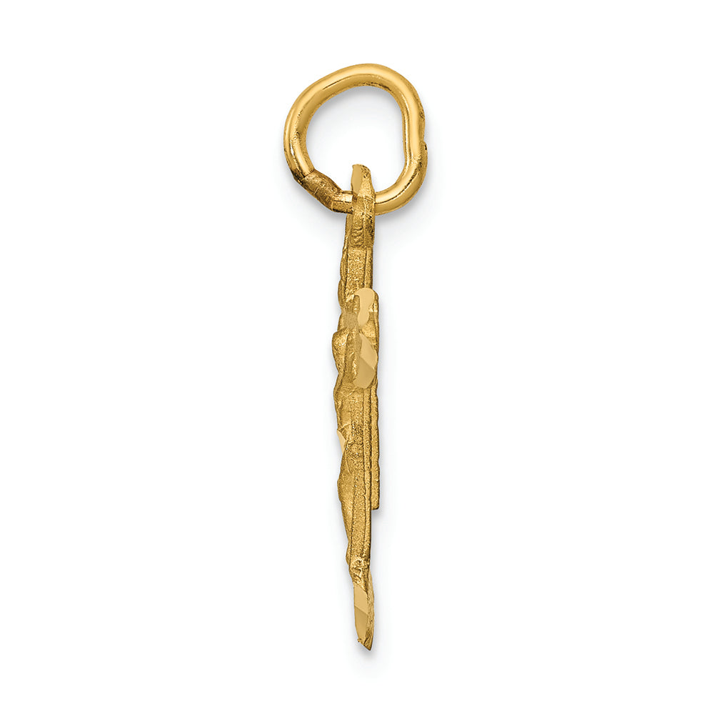 FJC Finejewelers 14k Yellow Gold Inri Bright Cut Crucifix Charm