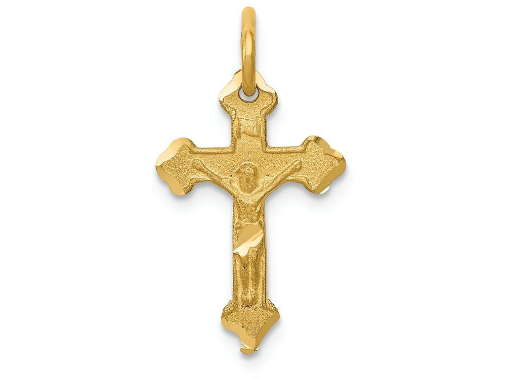 FJC Finejewelers 14k Yellow Gold Inri Bright Cut Crucifix Charm
