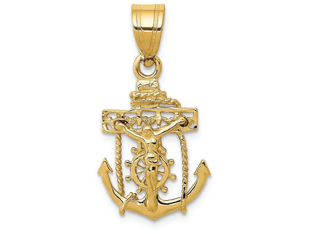 FJC Finejewelers 14k Yellow Gold Mariners Cross Charm