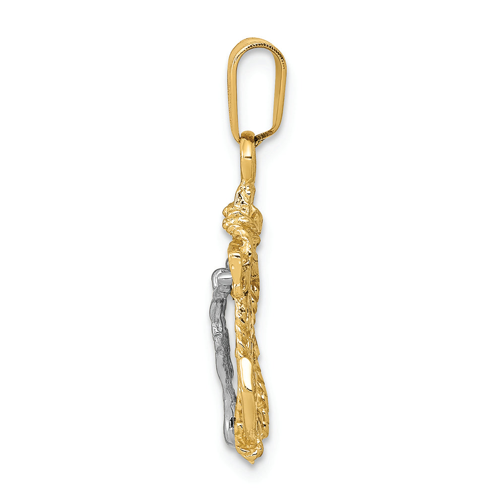 FJC Finejewelers 14k Two-tone Gold Mariners Cross Charm