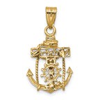 FJC Finejewelers 14k Two-tone Gold Mariners Cross Charm