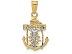 FJC Finejewelers 14k Two-tone Gold Mariners Cross Charm