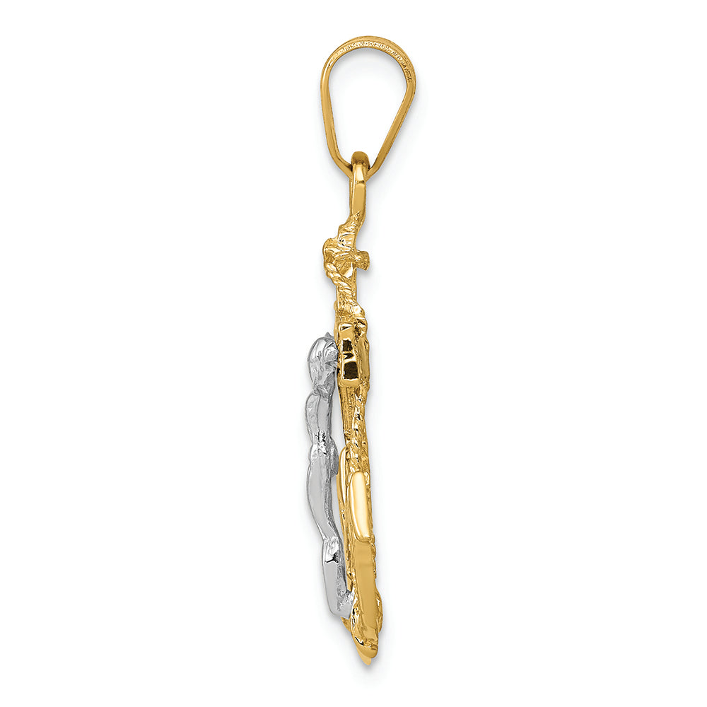 FJC Finejewelers 14k Two-tone Gold Mariners Cross Charm