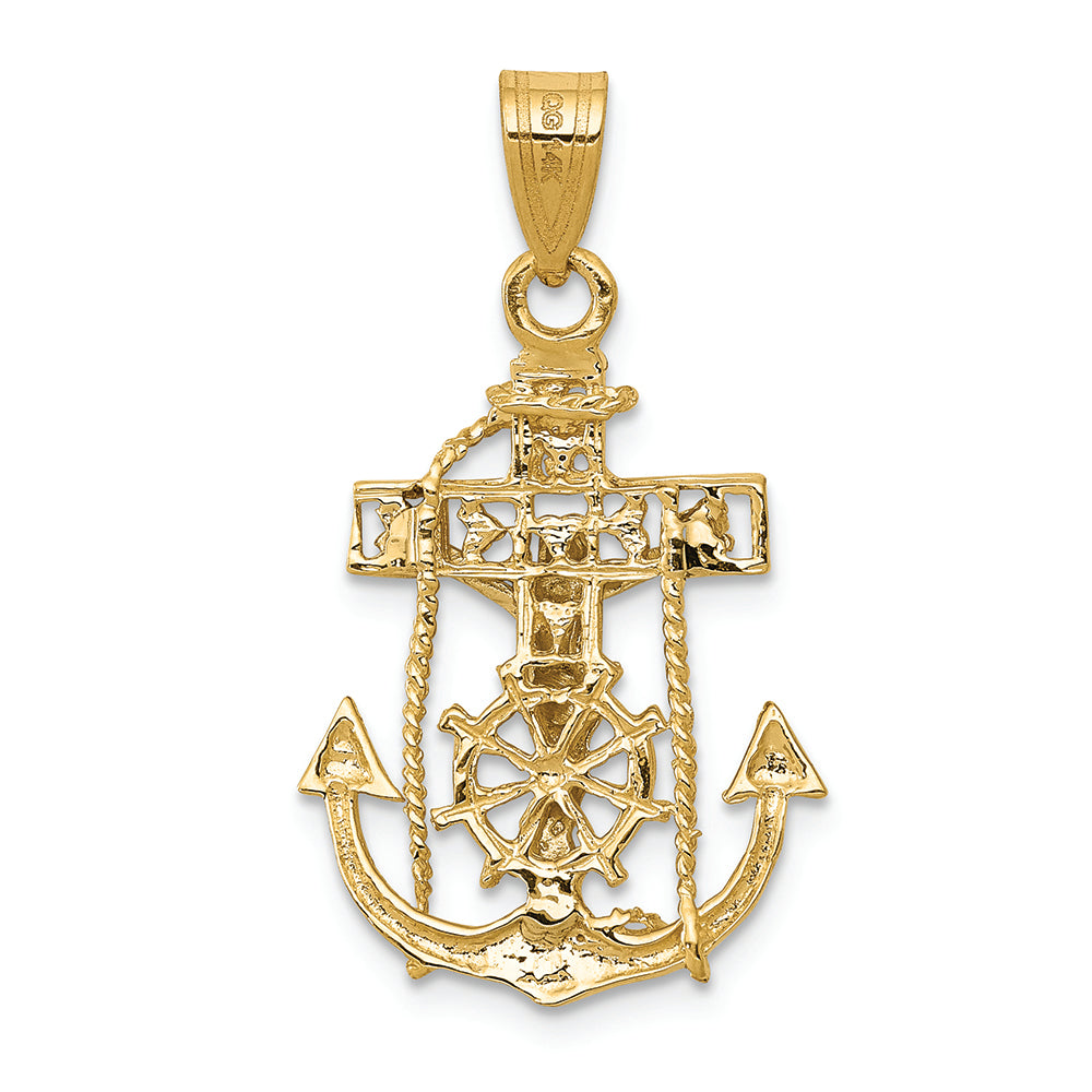 FJC Finejewelers 14k Two-tone Gold Mariners Cross Charm