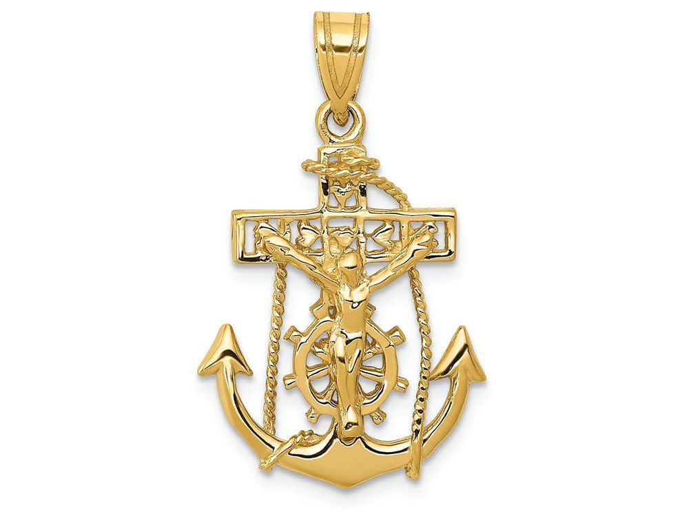FJC Finejewelers 14k Yellow Gold Mariners Cross Charm