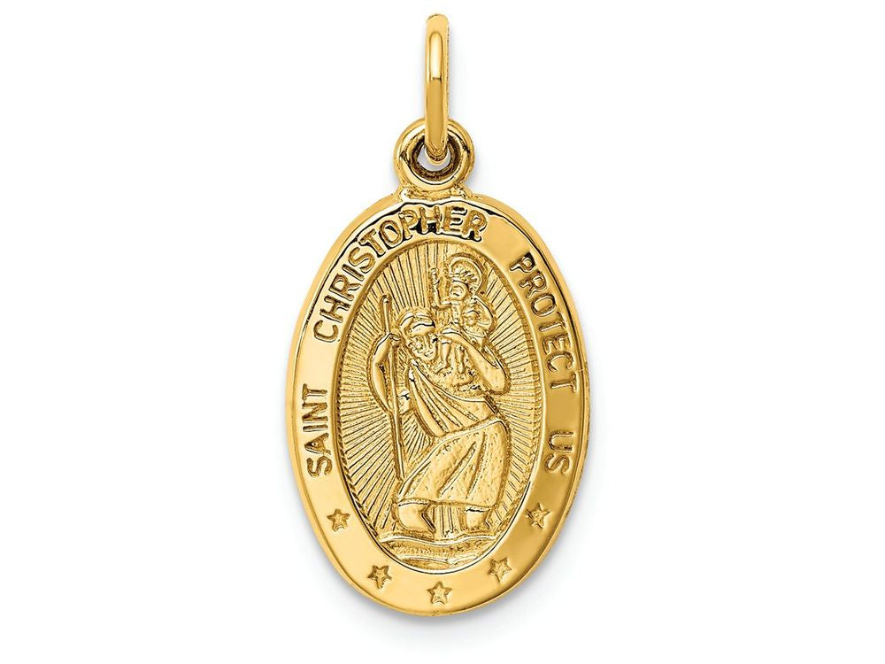 FJC Finejewelers 14k Yellow Gold Saint Christopher Medal Charm