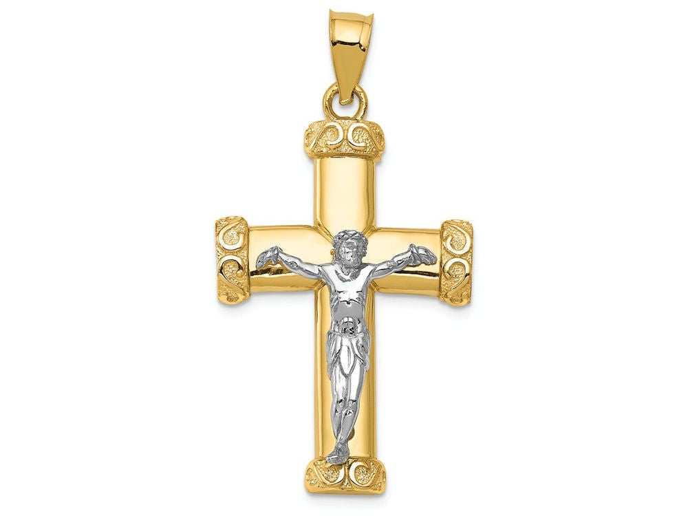 FJC Finejewelers 14k Two-tone Gold Crucifix Charm