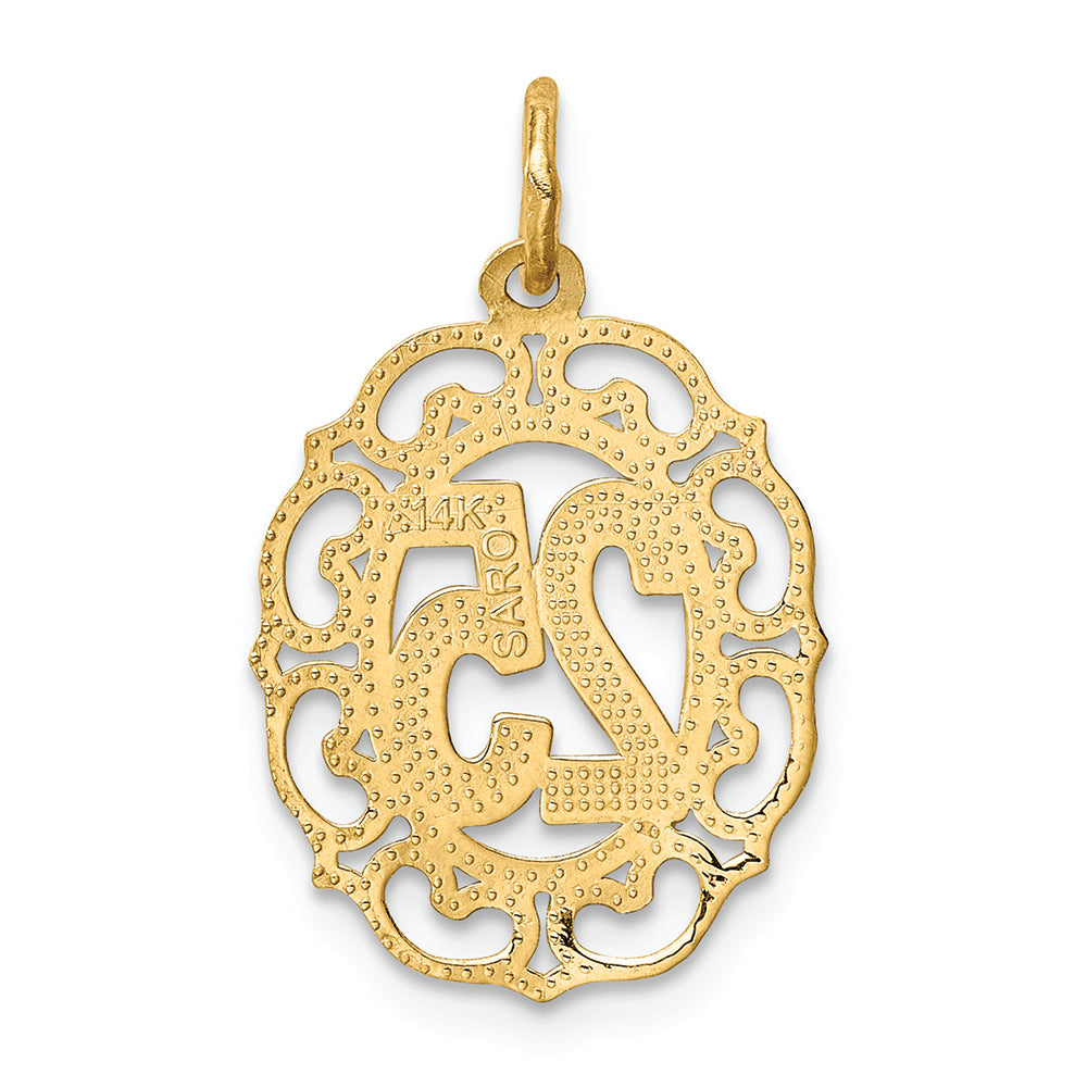 FJC Finejewelers 14k Yellow Gold # 25 In Oval Charm