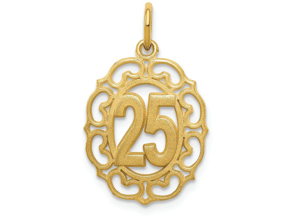 FJC Finejewelers 14k Yellow Gold # 25 In Oval Charm