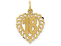 FJC Finejewelers 14k Yellow Gold 18th Heart Charm