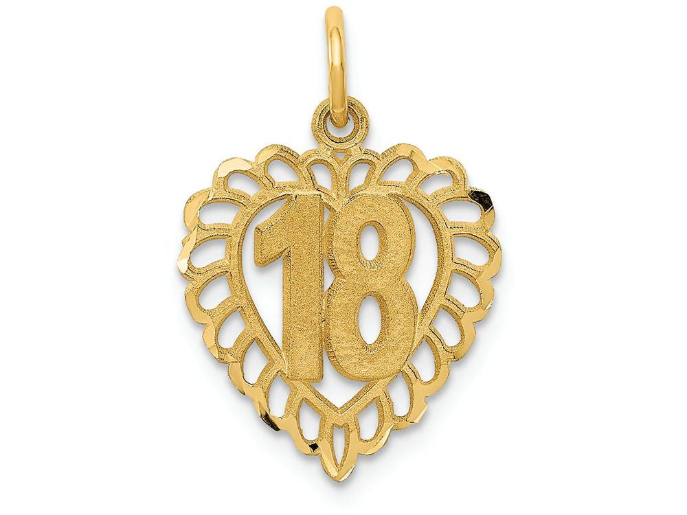 FJC Finejewelers 14k Yellow Gold 18th Heart Charm
