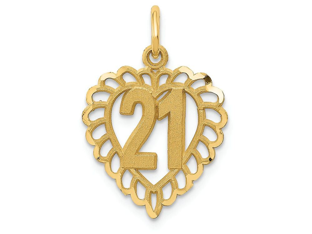 FJC Finejewelers 14k Yellow Gold 21 In Heart Charm