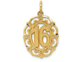 FJC Finejewelers 14k Yellow Gold #16 In Oval Circle Charm