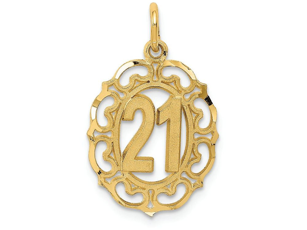 FJC Finejewelers 14k Yellow Gold #21 In Oval Charm