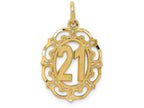 FJC Finejewelers 14k Yellow Gold #21 In Oval Charm
