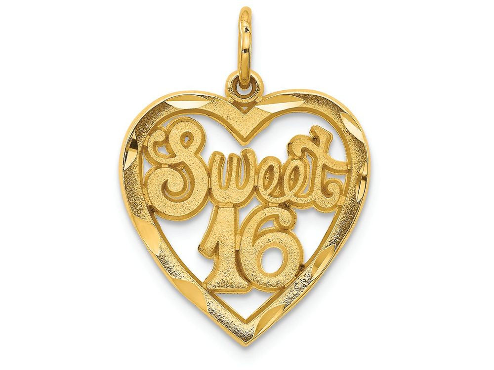 FJC Finejewelers 14k Yellow Gold Sweet 16 In A Heart Charm
