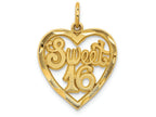 FJC Finejewelers 14k Yellow Gold Sweet 16 In A Heart Charm