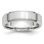 Chisel Cobalt Beveled Edge Satin And Polished 6mm Wedding Band