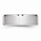 Chisel Cobalt Beveled Edge Satin And Polished 7mm Wedding Band