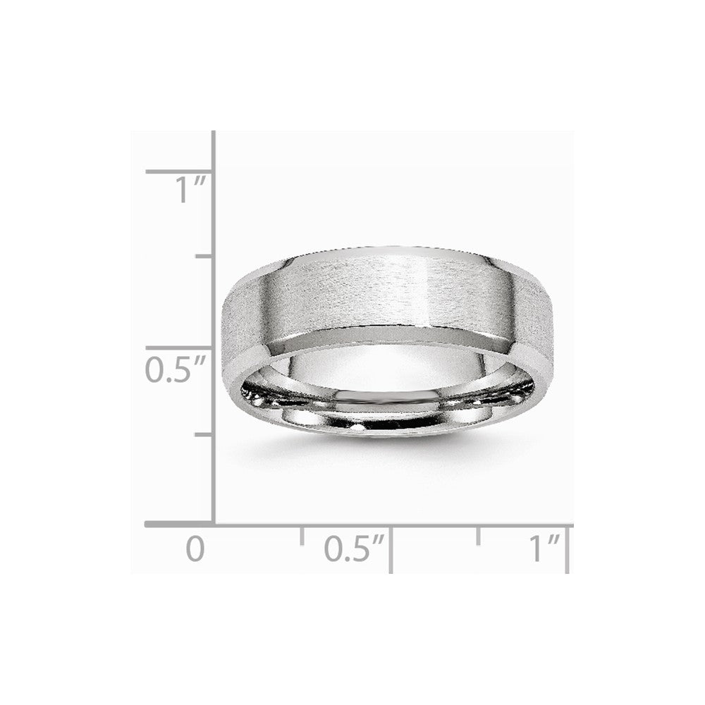 Chisel Cobalt Beveled Edge Satin And Polished 7mm Wedding Band