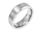 Chisel Cobalt Beveled Edge Satin And Polished 7mm Wedding Band