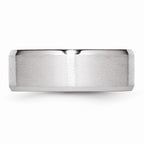 Chisel Cobalt Beveled Edge Satin And Polished 8mm Wedding Band