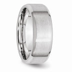 Chisel Cobalt Beveled Edge Satin And Polished 8mm Wedding Band