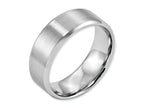 Chisel Cobalt Beveled Edge Satin And Polished 8mm Wedding Band