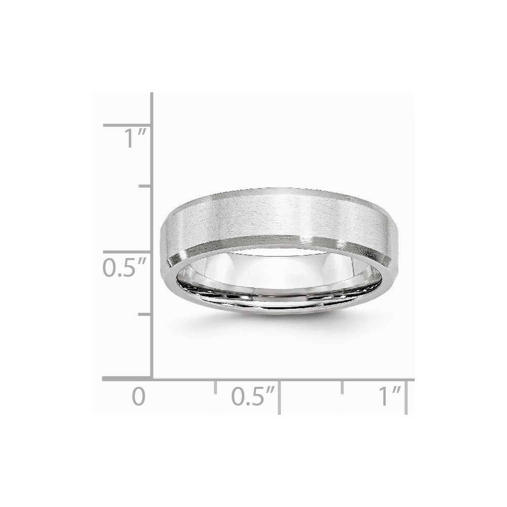 Chisel Cobalt Beveled Edge Satin 6mm Wedding Band