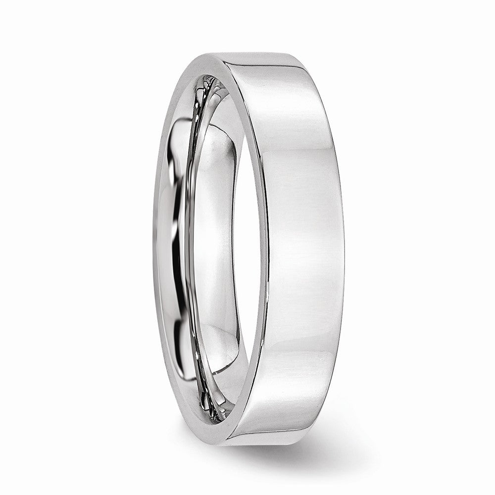 Chisel Cobalt Flat Polished 5mm Wedding Band