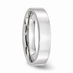 Chisel Cobalt Flat Polished 5mm Wedding Band