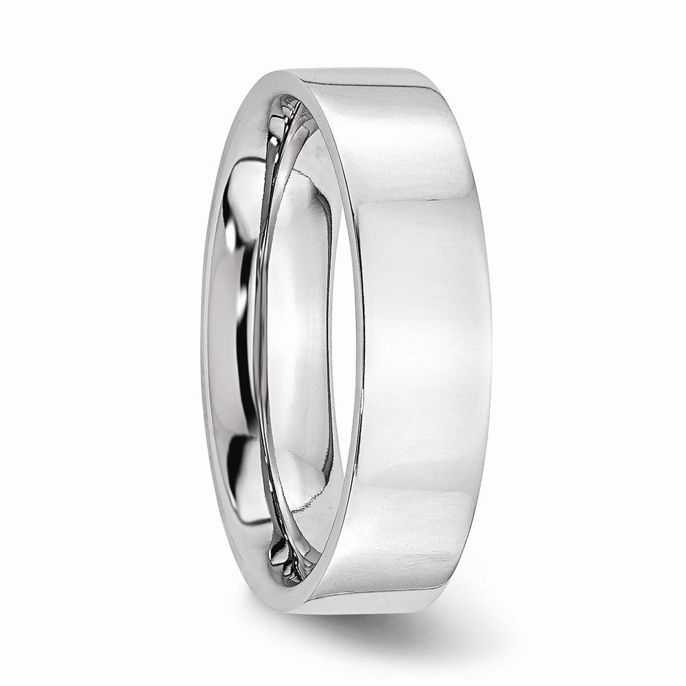 Chisel Cobalt Flat Polished 6mm Wedding Band