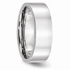 Chisel Cobalt Flat Polished 7mm Wedding Band