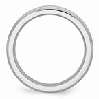 Chisel Cobalt Satin And Polished Ridged Edge 6mm Wedding Band
