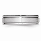 Chisel Cobalt Satin And Polished Ridged Edge 6mm Wedding Band