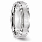 Chisel Cobalt Satin And Polished Ridged Edge 6mm Wedding Band