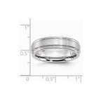 Chisel Cobalt Satin And Polished Ridged Edge 6mm Wedding Band