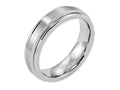 Chisel Cobalt Satin And Polished Ridged Edge 6mm Wedding Band